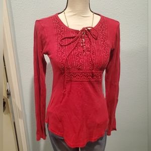 Lucky brand lace up waffle knit